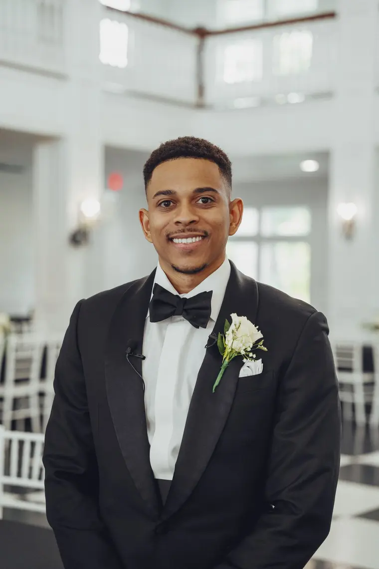 The groom, dressed and ready