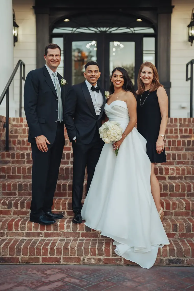 The two of us with the officiant, after the ceremony