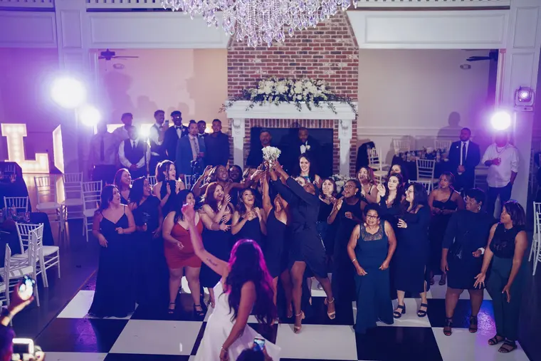 The bouquet toss